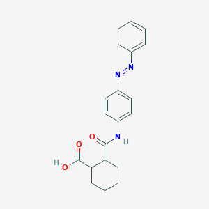 molecular formula C20H21N3O3 B12477361 2-({4-[(E)-phenyldiazenyl]phenyl}carbamoyl)cyclohexanecarboxylic acid CAS No. 355831-12-8