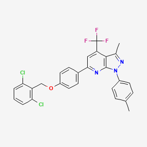 6-{4-[(2,6-dichlorobenzyl)oxy]phenyl}-3-methyl-1-(4-methylphenyl)-4-(trifluoromethyl)-1H-pyrazolo[3,4-b]pyridine