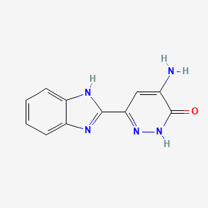 molecular formula C11H9N5O B12477414 4-amino-6-(1H-benzimidazol-2-yl)pyridazin-3(2H)-one 