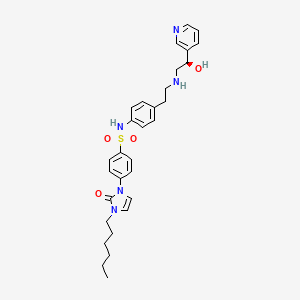molecular formula C30H37N5O4S B1247742 4-(3-Hexyl-2-oxo-2,3-dihydro-imidazol-1-yl)-N-{4-[2-(2-hydroxy-2-pyridin-3-yl-ethylamino)-ethyl]-phenyl}-benzenesulfonamide 