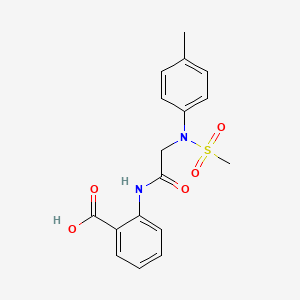 molecular formula C17H18N2O5S B12477431 2-{[N-(4-methylphenyl)-N-(methylsulfonyl)glycyl]amino}benzoic acid 