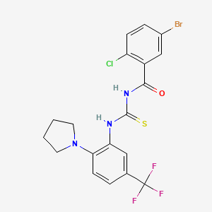 5-bromo-2-chloro-N-{[2-(pyrrolidin-1-yl)-5-(trifluoromethyl)phenyl]carbamothioyl}benzamide