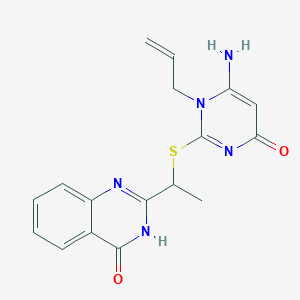 2-(1-{[6-amino-4-oxo-1-(prop-2-en-1-yl)-1,4-dihydropyrimidin-2-yl]sulfanyl}ethyl)quinazolin-4(3H)-one