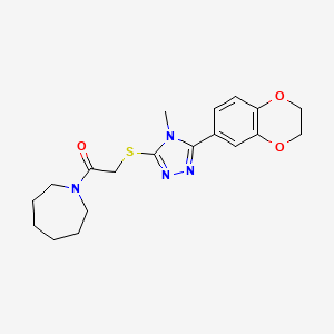 1-(azepan-1-yl)-2-{[5-(2,3-dihydro-1,4-benzodioxin-6-yl)-4-methyl-4H-1,2,4-triazol-3-yl]sulfanyl}ethanone