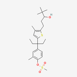 2-Thiophenepropanol, alpha-(1,1-dimethylethyl)-5-(1-ethyl-1-(3-methyl-4-((methylsulfonyl)oxy)phenyl)propyl)-3-methyl-