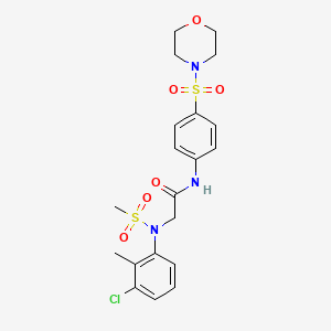 molecular formula C20H24ClN3O6S2 B12477510 N~2~-(3-chloro-2-methylphenyl)-N~2~-(methylsulfonyl)-N-[4-(morpholin-4-ylsulfonyl)phenyl]glycinamide 