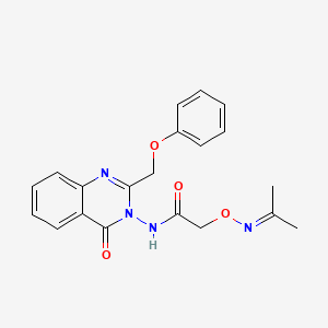 molecular formula C20H20N4O4 B12477526 N-[4-oxo-2-(phenoxymethyl)quinazolin-3(4H)-yl]-2-[(propan-2-ylideneamino)oxy]acetamide 