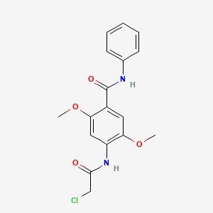 molecular formula C17H17ClN2O4 B12477535 4-[(chloroacetyl)amino]-2,5-dimethoxy-N-phenylbenzamide 