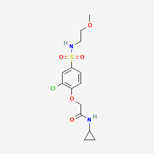 molecular formula C14H19ClN2O5S B12477538 2-{2-chloro-4-[(2-methoxyethyl)sulfamoyl]phenoxy}-N-cyclopropylacetamide 