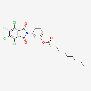 molecular formula C24H23Cl4NO4 B12477543 3-(4,5,6,7-tetrachloro-1,3-dioxo-1,3-dihydro-2H-isoindol-2-yl)phenyl decanoate 