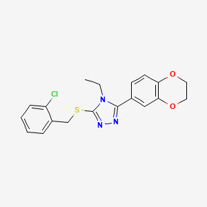 3-[(2-chlorobenzyl)sulfanyl]-5-(2,3-dihydro-1,4-benzodioxin-6-yl)-4-ethyl-4H-1,2,4-triazole