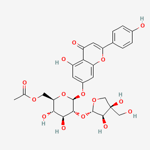 [(2R,3S,4S,5R,6S)-5-[(2S,3R,4R)-3,4-dihydroxy-4-(hydroxymethyl)oxolan-2-yl]oxy-3,4-dihydroxy-6-[5-hydroxy-2-(4-hydroxyphenyl)-4-oxochromen-7-yl]oxyoxan-2-yl]methyl acetate