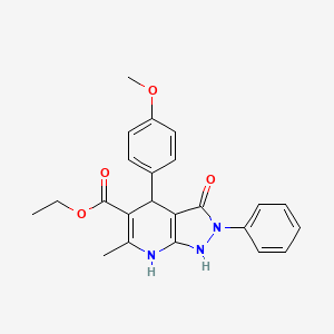 ethyl 4-(4-methoxyphenyl)-6-methyl-3-oxo-2-phenyl-2,3,4,7-tetrahydro-1H-pyrazolo[3,4-b]pyridine-5-carboxylate