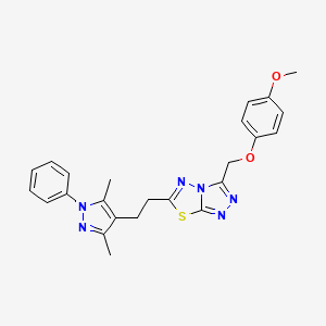 6-[2-(3,5-dimethyl-1-phenyl-1H-pyrazol-4-yl)ethyl]-3-[(4-methoxyphenoxy)methyl][1,2,4]triazolo[3,4-b][1,3,4]thiadiazole