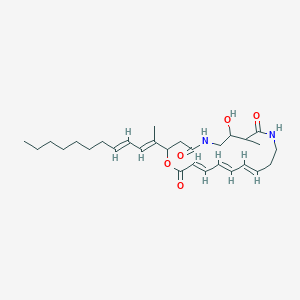 molecular formula C29H44N2O5 B1247759 (13E,15E,17E)-2-[(2E,4E)-dodeca-2,4-dien-2-yl]-7-hydroxy-8-methyl-1-oxa-5,10-diazacyclononadeca-13,15,17-triene-4,9,19-trione 