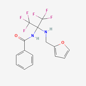 N-{1,1,1,3,3,3-hexafluoro-2-[(furan-2-ylmethyl)amino]propan-2-yl}benzamide