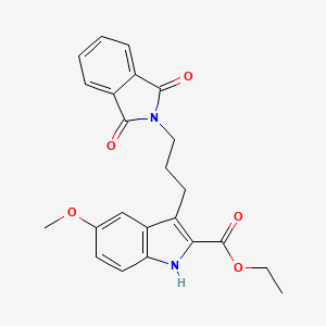 molecular formula C23H22N2O5 B12477657 ethyl 3-[3-(1,3-dioxoisoindol-2-yl)propyl]-5-methoxy-1H-indole-2-carboxylate 