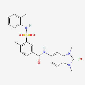 N-(1,3-dimethyl-2-oxo-2,3-dihydro-1H-benzimidazol-5-yl)-4-methyl-3-[(2-methylphenyl)sulfamoyl]benzamide