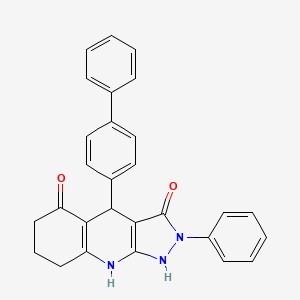 4-(biphenyl-4-yl)-2-phenyl-4,7,8,9-tetrahydro-1H-pyrazolo[3,4-b]quinoline-3,5(2H,6H)-dione