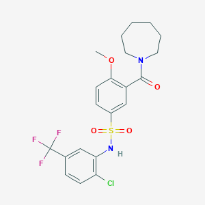 3-(azepan-1-ylcarbonyl)-N-[2-chloro-5-(trifluoromethyl)phenyl]-4-methoxybenzenesulfonamide