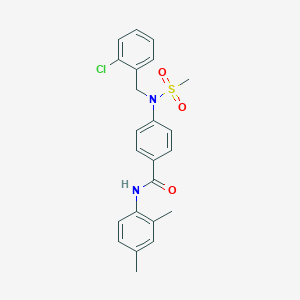 molecular formula C23H23ClN2O3S B12477700 4-[(2-chlorobenzyl)(methylsulfonyl)amino]-N-(2,4-dimethylphenyl)benzamide 