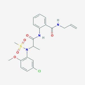 2-{[N-(5-chloro-2-methoxyphenyl)-N-(methylsulfonyl)alanyl]amino}-N-(prop-2-en-1-yl)benzamide