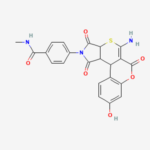 4-(11-amino-5-hydroxy-9,14,16-trioxo-8-oxa-12-thia-15-azatetracyclo[8.7.0.02,7.013,17]heptadeca-2(7),3,5,10-tetraen-15-yl)-N-methylbenzamide