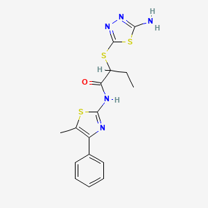 2-[(5-amino-1,3,4-thiadiazol-2-yl)sulfanyl]-N-(5-methyl-4-phenyl-1,3-thiazol-2-yl)butanamide