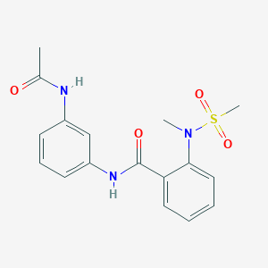 molecular formula C17H19N3O4S B12477769 N-[3-(acetylamino)phenyl]-2-[methyl(methylsulfonyl)amino]benzamide 