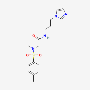 molecular formula C17H24N4O3S B12477781 2-[Ethyl-(toluene-4-sulfonyl)-amino]-N-(3-imidazol-1-yl-propyl)-acetamide 