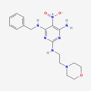 4-N-benzyl-2-N-(2-morpholin-4-ylethyl)-5-nitropyrimidine-2,4,6-triamine