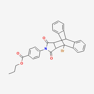 Propyl 4-(1-bromo-16,18-dioxo-17-azapentacyclo[6.6.5.0~2,7~.0~9,14~.0~15,19~]nonadeca-2,4,6,9,11,13-hexaen-17-yl)benzoate (non-preferred name)