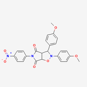 molecular formula C25H21N3O7 B12477817 2,3-bis(4-methoxyphenyl)-5-(4-nitrophenyl)dihydro-2H-pyrrolo[3,4-d][1,2]oxazole-4,6(3H,5H)-dione 