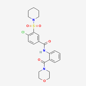 4-chloro-N-[2-(morpholin-4-ylcarbonyl)phenyl]-3-(piperidin-1-ylsulfonyl)benzamide