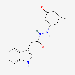 N'-[(1E)-3-hydroxy-5,5-dimethylcyclohex-2-en-1-ylidene]-2-(2-methyl-1H-indol-3-yl)acetohydrazide