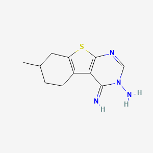 molecular formula C11H14N4S B12477862 4-imino-7-methyl-5,6,7,8-tetrahydro[1]benzothieno[2,3-d]pyrimidin-3(4H)-amine 