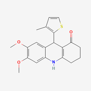 6,7-dimethoxy-9-(3-methylthiophen-2-yl)-3,4,9,10-tetrahydroacridin-1(2H)-one