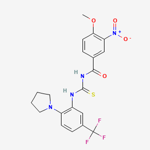 4-methoxy-3-nitro-N-{[2-(pyrrolidin-1-yl)-5-(trifluoromethyl)phenyl]carbamothioyl}benzamide