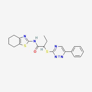 2-[(6-phenyl-1,2,4-triazin-3-yl)sulfanyl]-N-(4,5,6,7-tetrahydro-1,3-benzothiazol-2-yl)butanamide