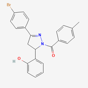 [3-(4-bromophenyl)-5-(2-hydroxyphenyl)-4,5-dihydro-1H-pyrazol-1-yl](4-methylphenyl)methanone