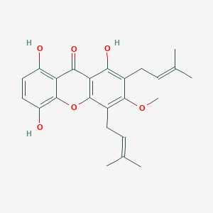 molecular formula C24H26O6 B1247794 1,5,8-Trihydroxy-3-methoxy-2,4-bis(3-methylbut-2-enyl)xanthen-9-one 