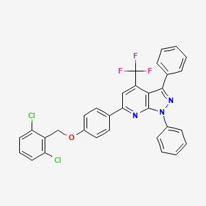 6-{4-[(2,6-dichlorobenzyl)oxy]phenyl}-1,3-diphenyl-4-(trifluoromethyl)-1H-pyrazolo[3,4-b]pyridine