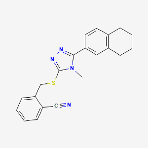 2-({[4-methyl-5-(5,6,7,8-tetrahydronaphthalen-2-yl)-4H-1,2,4-triazol-3-yl]sulfanyl}methyl)benzonitrile