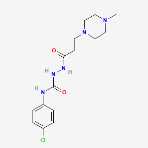 molecular formula C15H22ClN5O2 B12477963 N-(4-chlorophenyl)-2-[3-(4-methylpiperazin-1-yl)propanoyl]hydrazinecarboxamide 