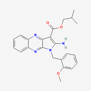 molecular formula C23H24N4O3 B12477976 2-methylpropyl 2-amino-1-(2-methoxybenzyl)-1H-pyrrolo[2,3-b]quinoxaline-3-carboxylate 