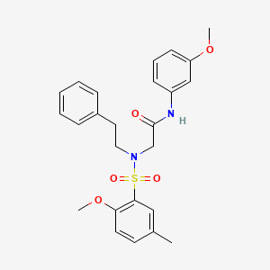 N~2~-[(2-methoxy-5-methylphenyl)sulfonyl]-N-(3-methoxyphenyl)-N~2~-(2-phenylethyl)glycinamide