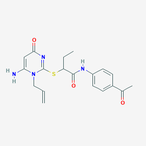 N-(4-acetylphenyl)-2-{[6-amino-4-oxo-1-(prop-2-en-1-yl)-1,4-dihydropyrimidin-2-yl]sulfanyl}butanamide