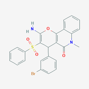 2-amino-4-(3-bromophenyl)-6-methyl-3-(phenylsulfonyl)-4,6-dihydro-5H-pyrano[3,2-c]quinolin-5-one