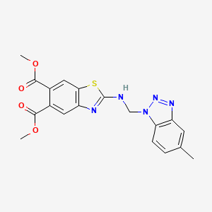 dimethyl 2-{[(5-methyl-1H-benzotriazol-1-yl)methyl]amino}-1,3-benzothiazole-5,6-dicarboxylate