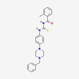 N-{[4-(4-benzylpiperazin-1-yl)phenyl]carbamothioyl}-2-methylbenzamide